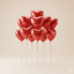 Set de 5 Globos Corazón de Helio con Mensaje