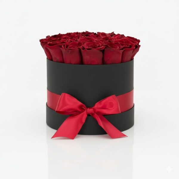 Caja de Rosas Redonda Clásica